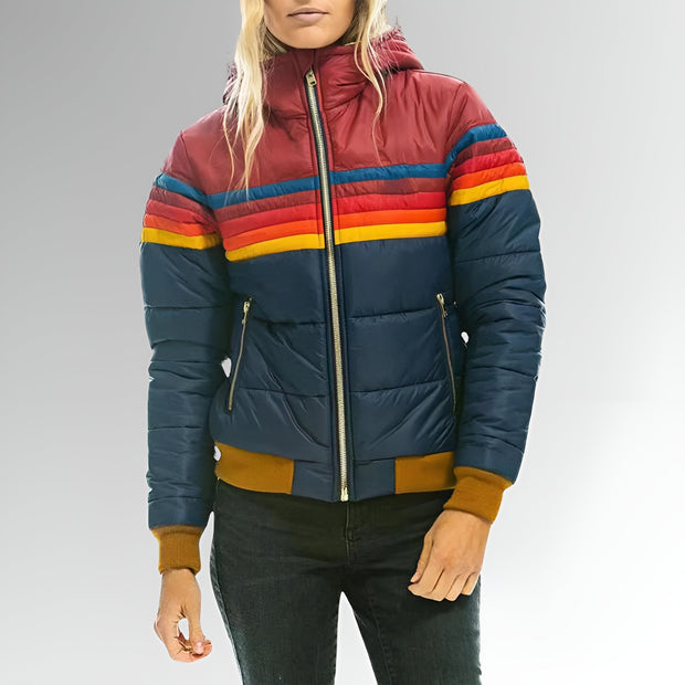 Janette  | Zip-Up Jacket with Rainbow Stripes