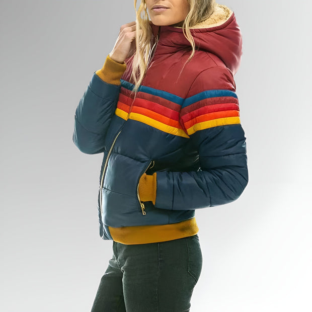 Janette  | Zip-Up Jacket with Rainbow Stripes
