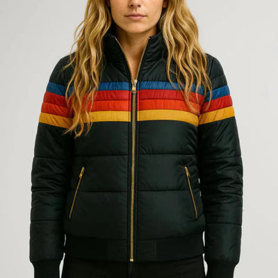Vicky | Retro-Style Striped Quilted Jacket