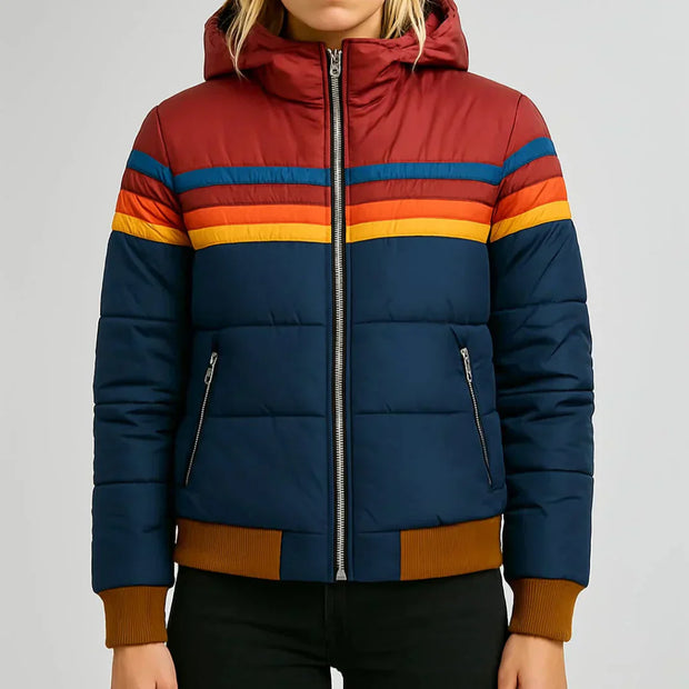Vicky | Retro-Style Striped Quilted Jacket