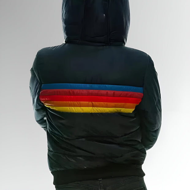 Janette  | Zip-Up Jacket with Rainbow Stripes